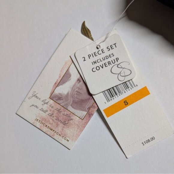 Jessica Simpson Textured One Piece Swimsuit & Cover-Up Belted Womens Small - Picture 7 of 16